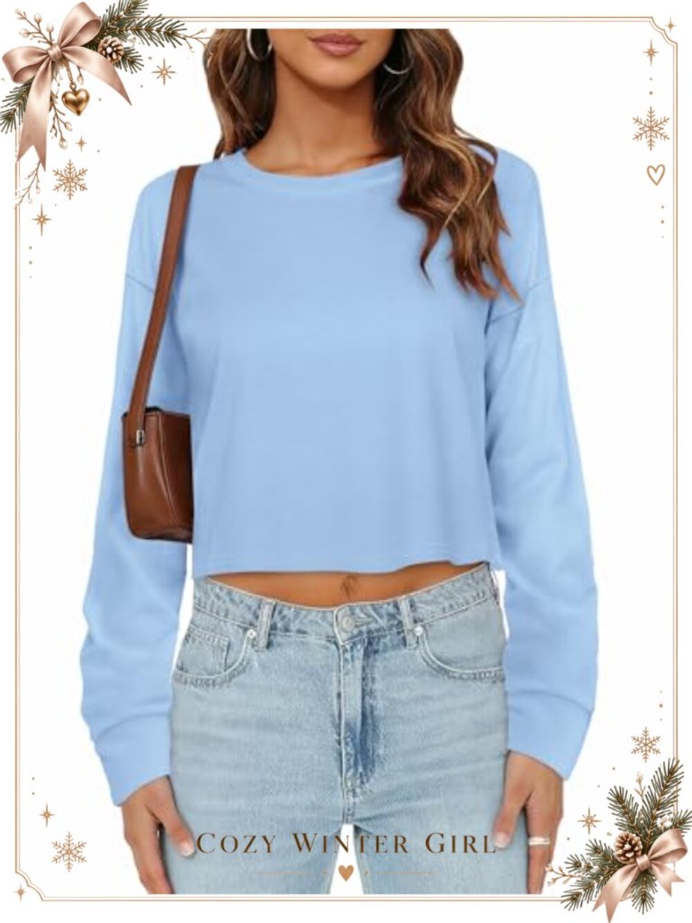 Long Sleeve Crop Top Womens Loose Cropped T Shirt Fall Pullover